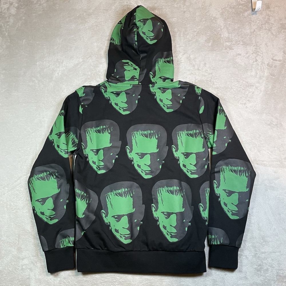 Universal Studios Frankenstein Hoodie Mens XS Horror‎ Nights Black Green Monster - Picture 2 of 9